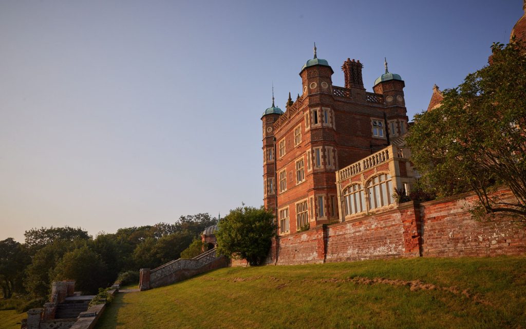 The sun shining onto the mansion house at PGL Bawdsey Manor