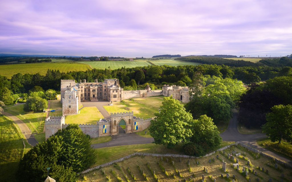 PGL Ford Castle, countryside and woodland from above